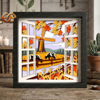 Windmill Shadow Box SVG for Cricut | 3D Layered SVG Paper Cut Light Template