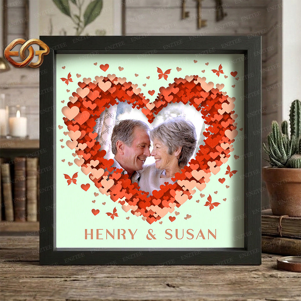 Personalized Heart Shadow Box SVG for Cricut | 3D Layered SVG Paper Cut Light Box Template