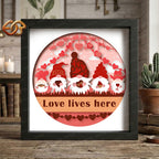 Valentine Gnome Shadow Box SVG for Cricut | 3D Layered SVG Paper Cut Light Box Template 1