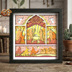 Nativity Scene Shadow Box SVG for Cricut | 3D Layered SVG Paper Cut Light Template 1