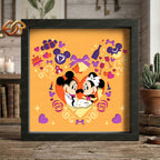 Wedding Mouse Couple Shadow Box SVG for Cricut | 3D Layered SVG Paper Cut Light Box Template 2