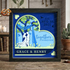 Personalized Wedding Tree Shadow Box SVG for Cricut | 3D Layered SVG Paper Cut Light Box Template