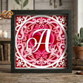 Mandala Valentine Shadow Box SVG for Cricut | 3D Layered SVG Paper Cut Light Box Template