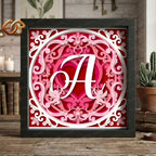 Mandala Valentine Shadow Box SVG for Cricut | 3D Layered SVG Paper Cut Light Box Template