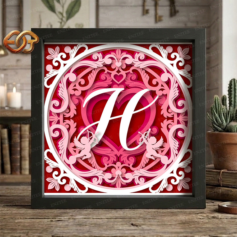 Mandala Valentine Shadow Box SVG for Cricut | 3D Layered SVG Paper Cut Light Box Template