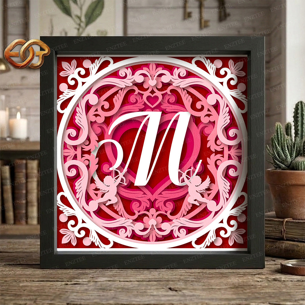 Mandala Valentine Shadow Box SVG for Cricut | 3D Layered SVG Paper Cut Light Box Template