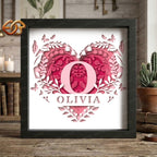 Personalized Valentine Monogram Shadow Box SVG for Cricut | 3D Layered SVG Paper Cut Light Box Template