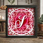Mandala Valentine Shadow Box SVG for Cricut | 3D Layered SVG Paper Cut Light Box Template