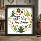 A Holly Jolly Christmas Shadow Box SVG for Cricut | 3D Layered SVG Paper Cut Light Box Template