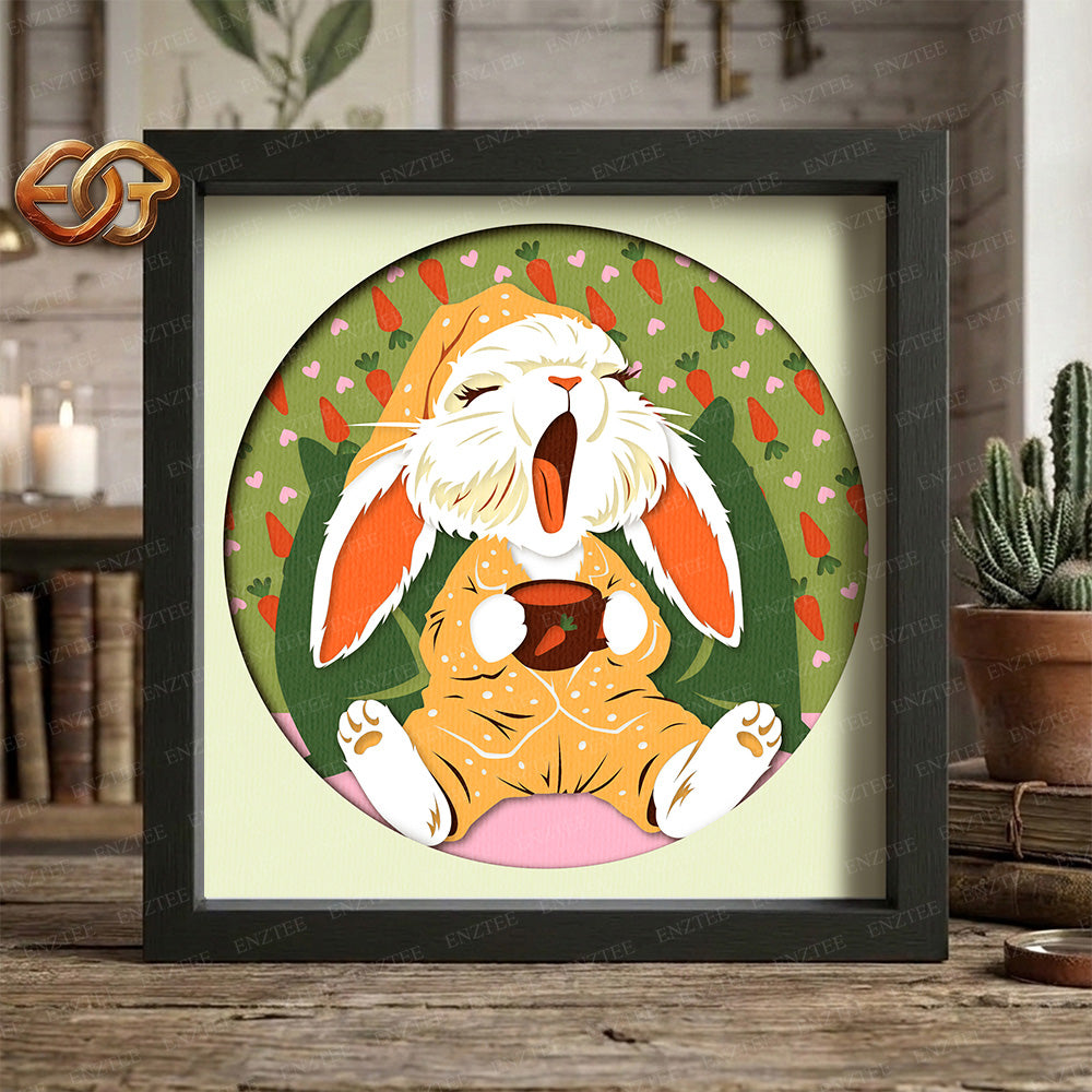 Easter Bunny Shadow Box SVG for Cricut | 3D Layered SVG Paper Cut Light Template