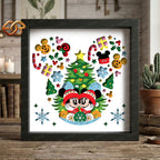 Christmas Mouse Couple Shadow Box SVG for Cricut | 3D Layered SVG Paper Cut Light Template 1