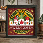 Christmas Gnome Shadow Box SVG for Cricut | 3D Layered SVG Paper Cut Light Template 1