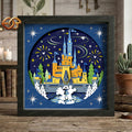 Christmas Disneyland Shadow Box SVG for Cricut | 3D Layered SVG Paper Cut Light Box Template 2