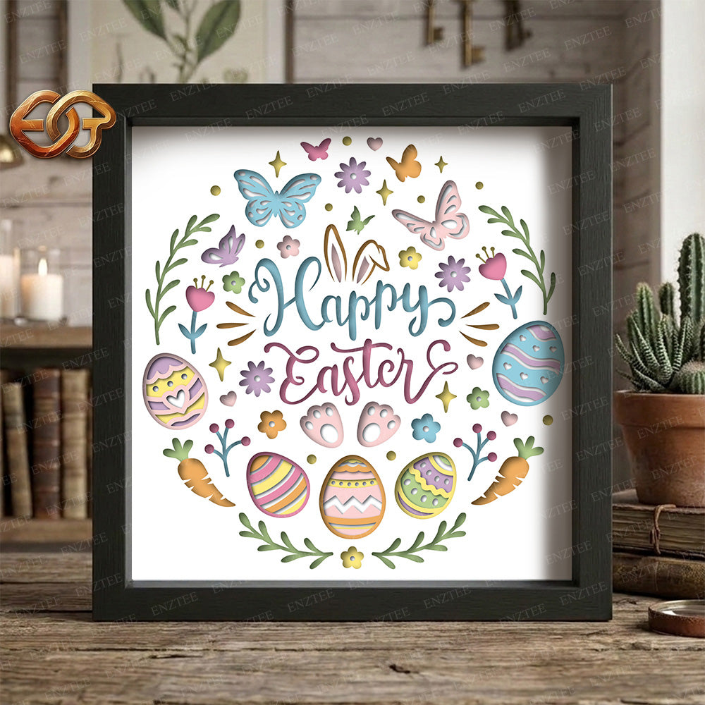 Easter Shadow Box SVG for Cricut | 3D Layered SVG Paper Cut Light Template 3