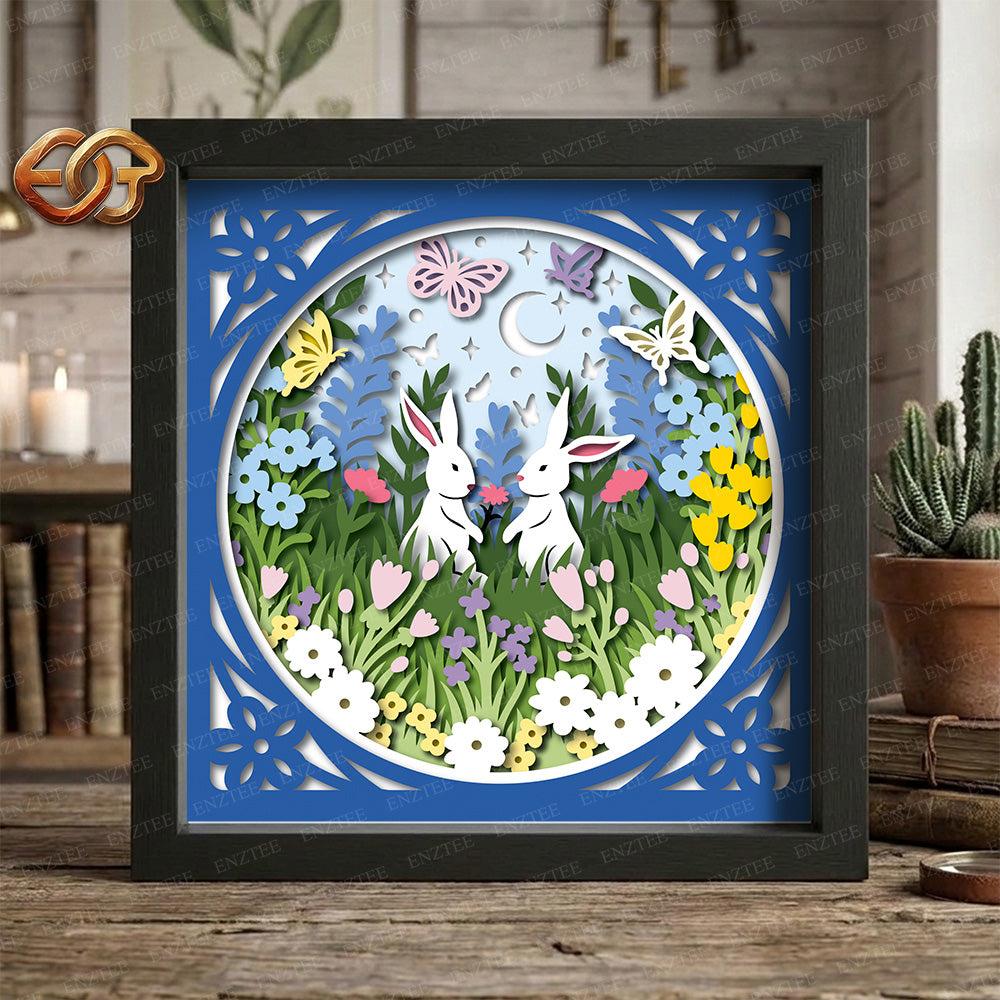 Easter Shadow Box SVG for Cricut | 3D Layered SVG Paper Cut Light Template 1