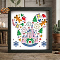 Christmas Disneyland Shadow Box SVG for Cricut | 3D Layered SVG Paper Cut Light Box Template 1