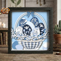 Easter egg basket Shadow Box SVG for Cricut | 3D Layered SVG Paper Cut Light Template