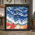 Beach Shadow Box SVG for Cricut | 3D Layered SVG Paper Cut Light Box Template