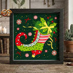 Elf Shoe Shadow Box SVG for Cricut | 3D Layered SVG Paper Cut Light Template
