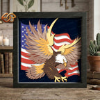 American Eagle Shadow Box SVG for Cricut | 3D Layered SVG Paper Cut Light Template