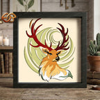 Deer Wall Art Shadow Box SVG for Cricut | 3D Layered SVG Paper Cut Light Template