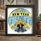Happy New Year Shadow Box SVG for Cricut | 3D Layered SVG Paper Cut Light Template 2