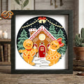 Christmas Gingerbread Shadow Box SVG for Cricut | 3D Layered SVG Paper Cut Light Template 1