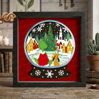 Snowball Shadow Box SVG for Cricut | 3D Layered SVG Paper Cut Light Template 6