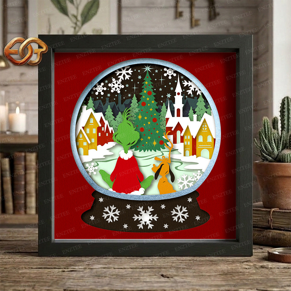 Snowball Shadow Box SVG for Cricut | 3D Layered SVG Paper Cut Light Template 6