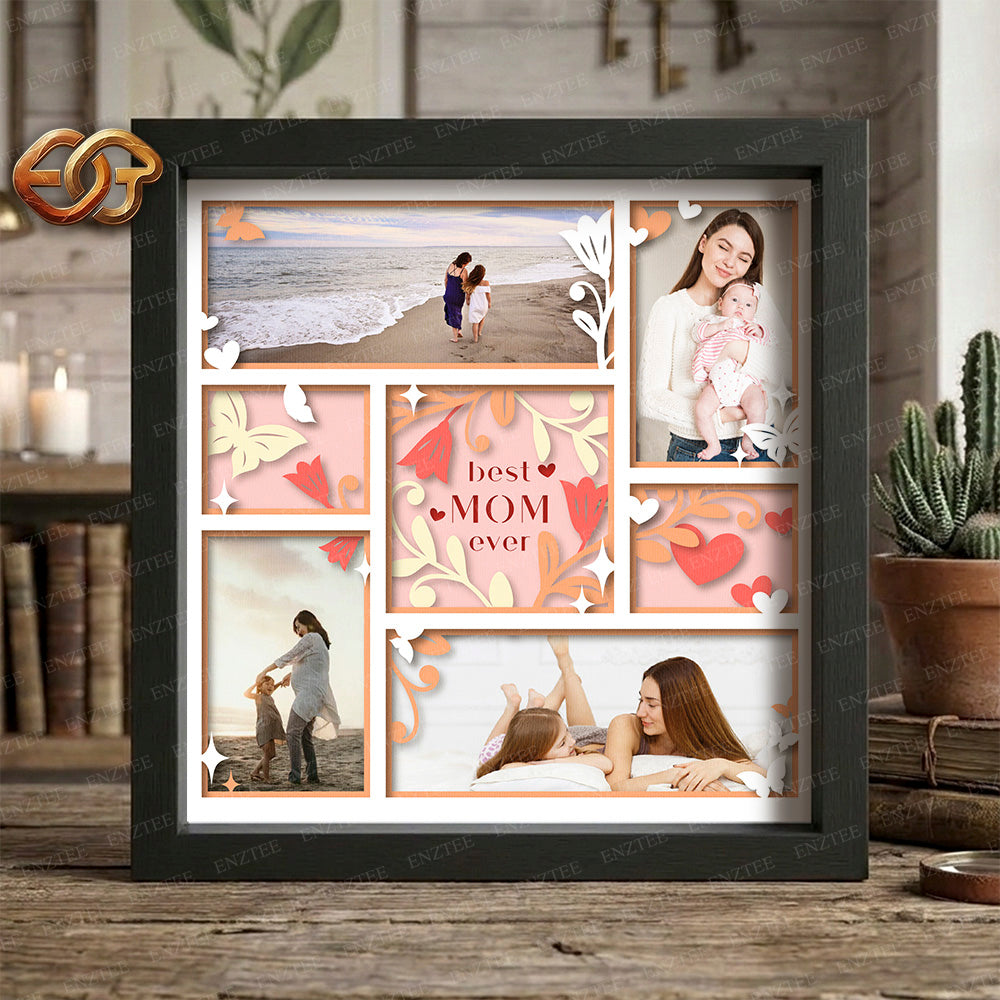 Best Mom Ever Shadow Box SVG for Cricut | 3D Layered SVG Paper Cut Light Box Template