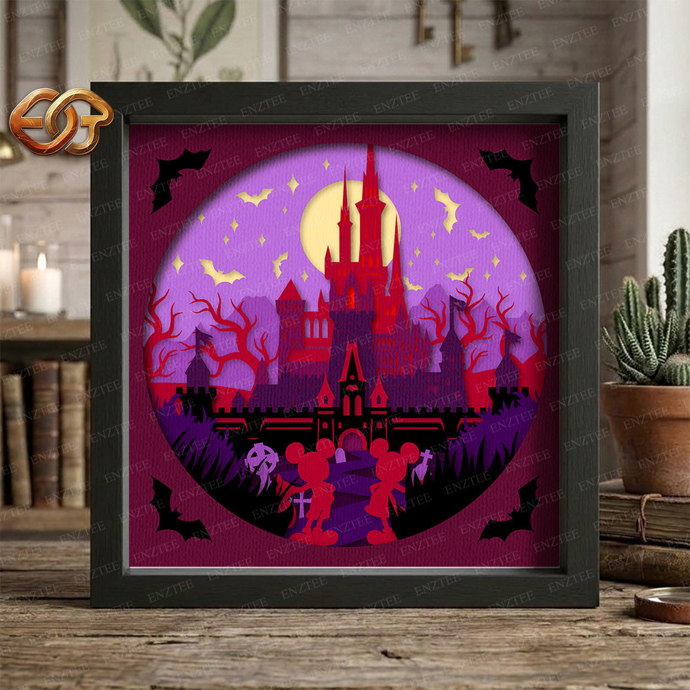 Halloween Land Shadow Box SVG for Cricut | 3D Layered SVG Paper Cut Light Template