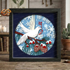 Christmas Dove Shadow Box SVG for Cricut | 3D Layered SVG Paper Cut Light Box Template