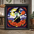 Halloween Witch Shadow Box SVG for Cricut | 3D Layered SVG Paper Cut Light Template