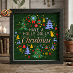 A Holly Jolly Christmas Shadow Box SVG for Cricut | 3D Layered SVG Paper Cut Light Box Template