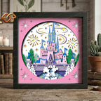 Christmas Disneyland Shadow Box SVG for Cricut | 3D Layered SVG Paper Cut Light Box Template 2