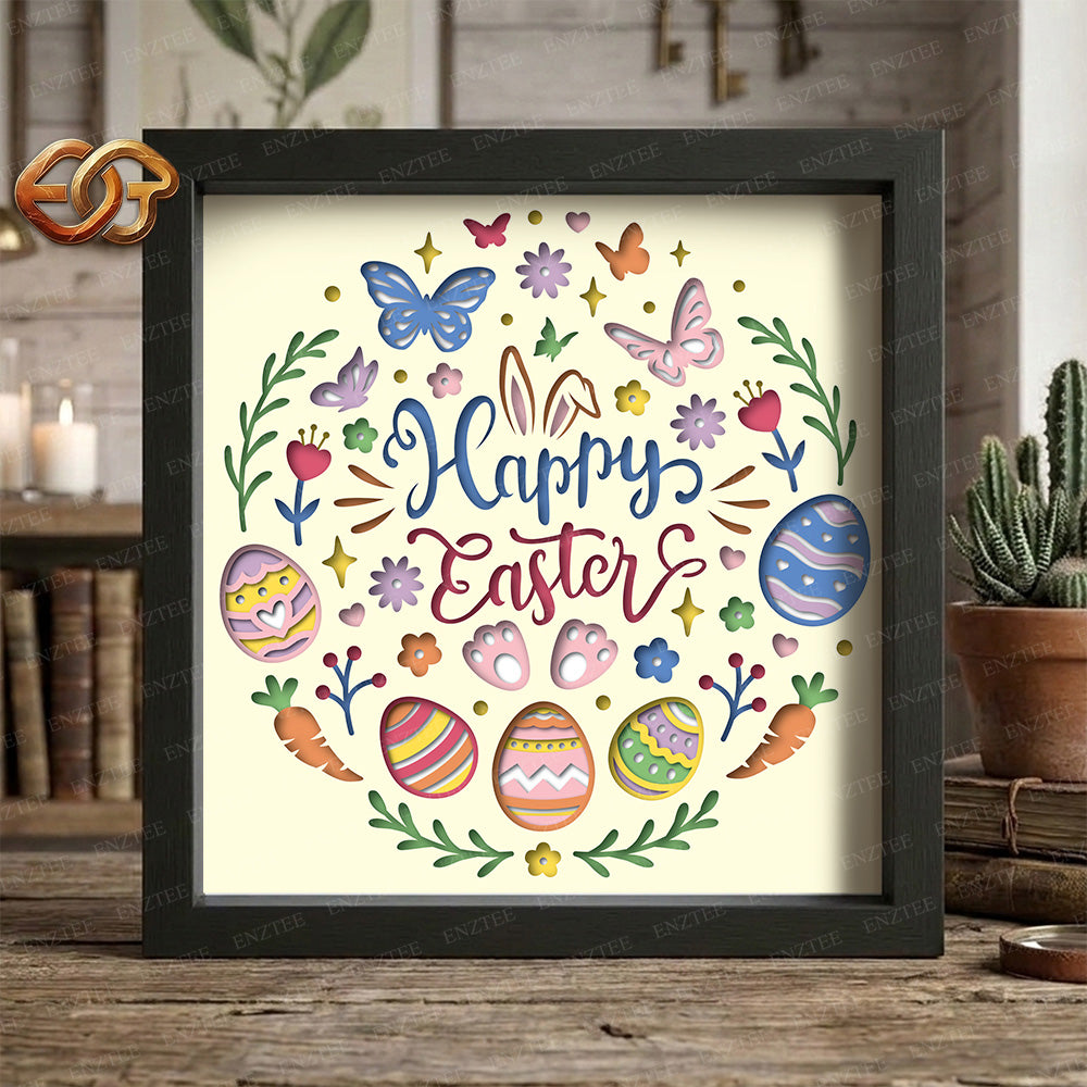 Easter Shadow Box SVG for Cricut | 3D Layered SVG Paper Cut Light Template 3