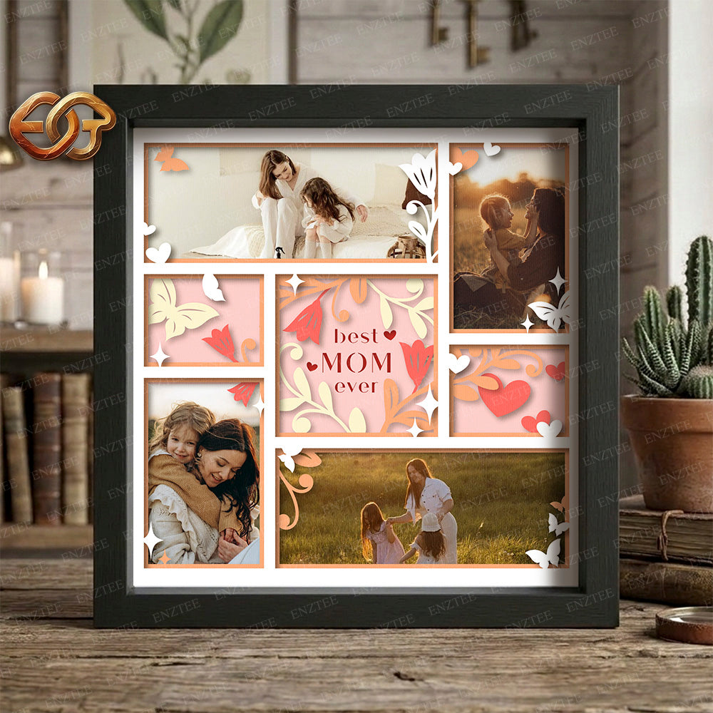 Best Mom Ever Shadow Box SVG for Cricut | 3D Layered SVG Paper Cut Light Box Template