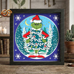 Merry Christmas Shadow Box SVG for Cricut | 3D Layered SVG Paper Cut Light Template 1