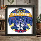 Happy New Year Shadow Box SVG for Cricut | 3D Layered SVG Paper Cut Light Template 2