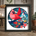 Cardinal Shadow Box SVG for Cricut | 3D Layered SVG Paper Cut Light Template