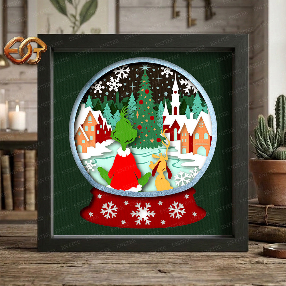 Snowball Shadow Box SVG for Cricut | 3D Layered SVG Paper Cut Light Template 6