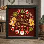 Christmas Gingerbread Shadow Box SVG for Cricut | 3D Layered SVG Paper Cut Light Template 2