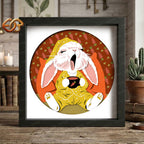 Easter Bunny Shadow Box SVG for Cricut | 3D Layered SVG Paper Cut Light Template