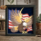 American Eagle Shadow Box SVG for Cricut | 3D Layered SVG Paper Cut Light Template