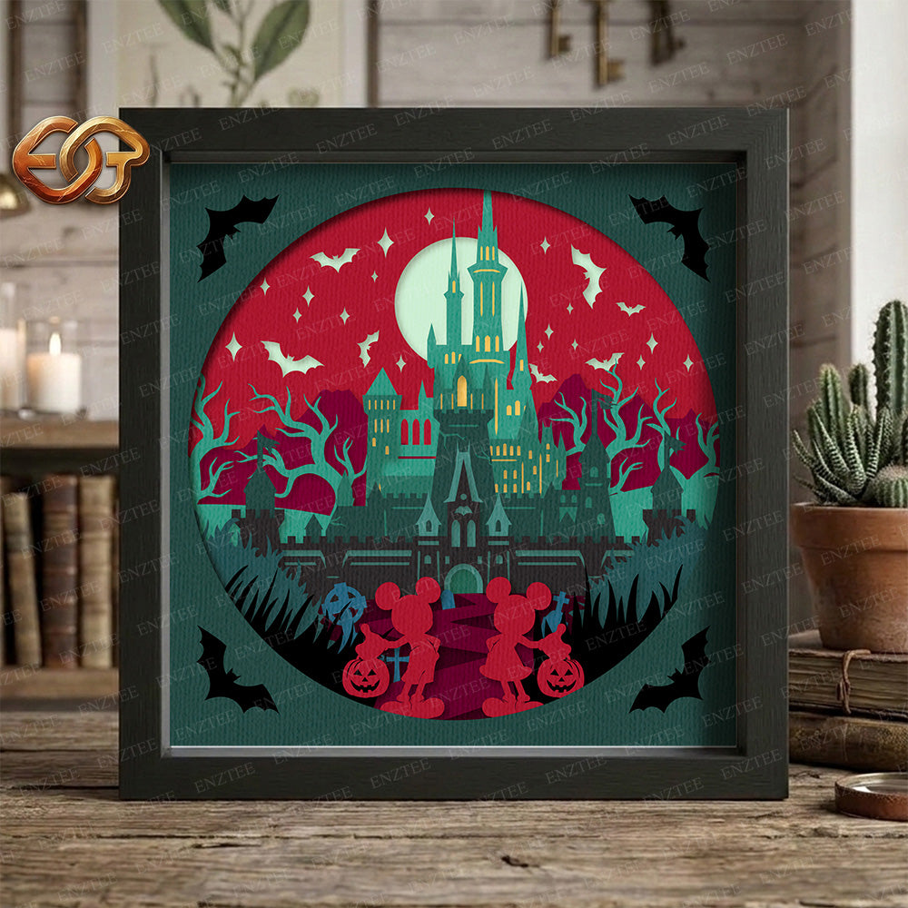 Halloween Land Shadow Box SVG for Cricut | 3D Layered SVG Paper Cut Light Template