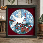 Christmas Dove Shadow Box SVG for Cricut | 3D Layered SVG Paper Cut Light Box Template