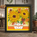 Fall Bouquet Shadow Box SVG for Cricut | 3D Layered SVG Paper Cut Light Template