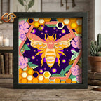 Bee Shadow Box SVG for Cricut | 3D Layered SVG Paper Cut Light Template