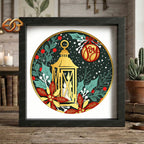 Christmas Candles Shadow Box SVG for Cricut | 3D Layered SVG Paper Cut Light Box Template