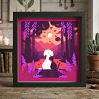 Dog Cat Couple Shadow Box SVG for Cricut | 3D Layered SVG Paper Cut Light Template